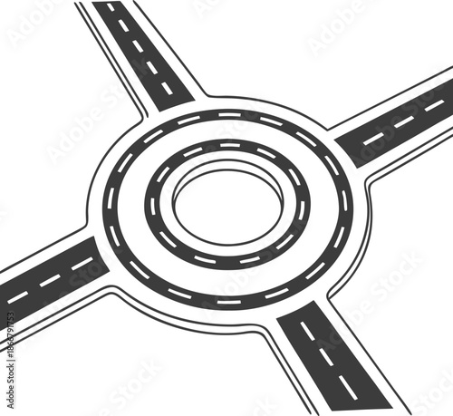 roundabout icon outline vector icon