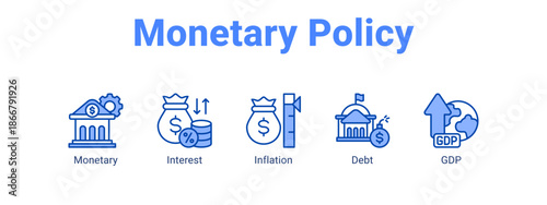 Monetary Policy web banner icon vector illustration concept for  with icon of Monetary, Interest.