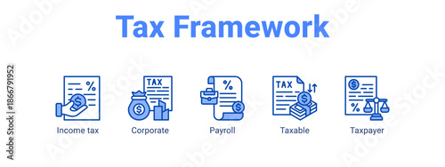 Tax Framework web banner icon vector illustration concept for  with icon of Income tax, Corporate.