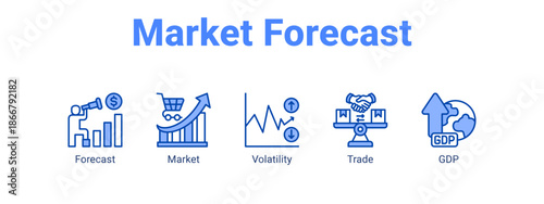 Market Forecast web banner icon vector illustration concept for  with icon of Forecast, Market.