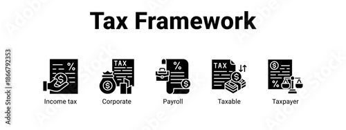 Tax Framework web banner icon vector illustration concept for  with icon of Income tax, Corporate.