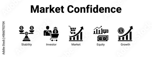 Market Confidence web banner icon vector illustration concept for  with icon of Stability, Investor.