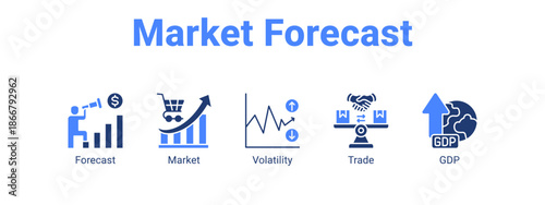 Market Forecast web banner icon vector illustration concept for  with icon of Forecast, Market.