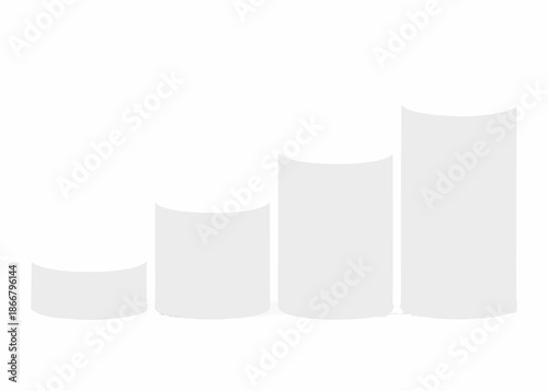 A series of four increasingly taller rounded rectangular white shapes