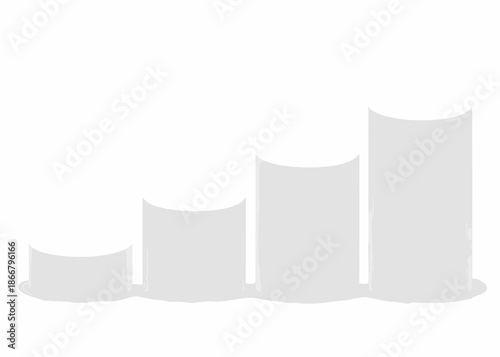 A simple illustration of increasing size and volume with stacked shapes