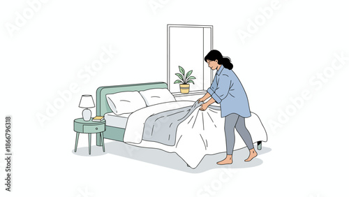 Nurse Attending Patient In Hospital Bed.