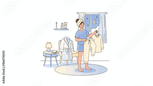 Person ironing clothes in a bright room scene for home chores.