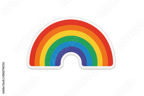 Rainbow colored sticker representing lgbtq pride and diversity