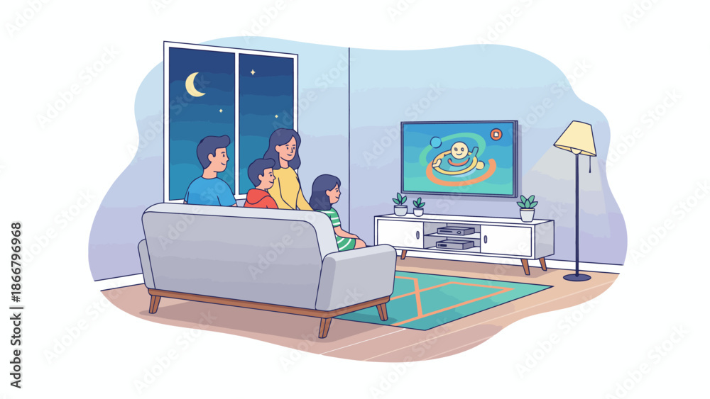 Fototapeta premium Woman Petting Dog in Front of House, Vector Illustration