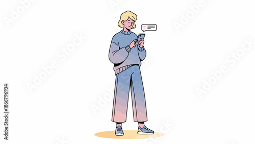 Relaxed woman enjoying conversation with friends, vector illustration of casual lifestyle and social bonding