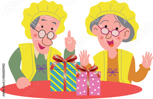 老夫婦の米寿のお祝い
