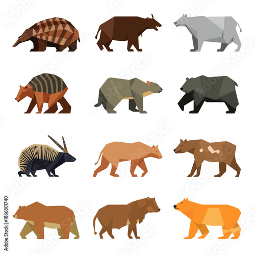Abstract Geometric Rare Wildlife Animal Vector Sheet