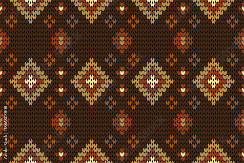 Handcrafted-Inspired Geometric Knit Design for Winter and Rustic Themes