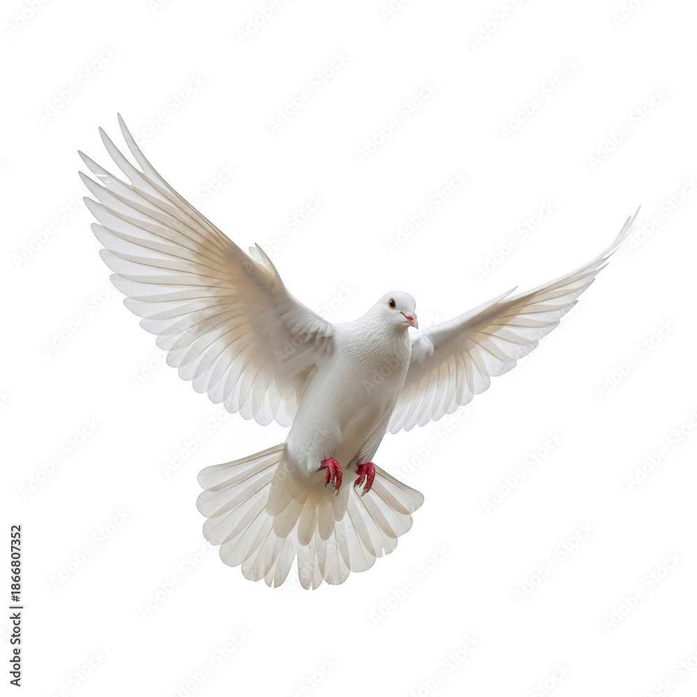 Obraz premium Flying dove isolated on transparent background