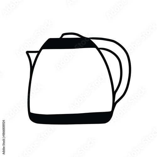 Modern teapot Doodle hand drawn