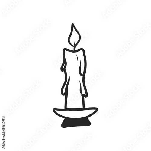 burning candle doodle illustration