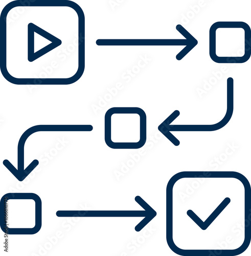 Workflow Process Icon for Business Operations