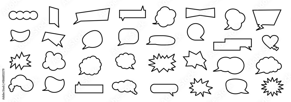 Fototapeta premium Speech bubble comic design template. ballon cloud element illustration