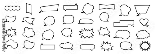 Speech bubble comic design template. ballon cloud element illustration