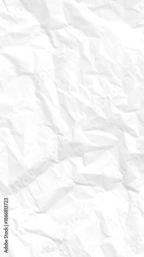 Stop motion animation of white crumpled paper texture. Abstract wrinkled background loop.4K vertical video