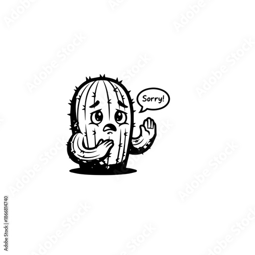 Sad Cactus Saying Sorry