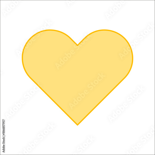 Warm yellow heart symbol representing love, favorites, or like actions