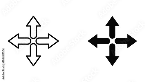 Arrows pointing in four directions symbolizing movement