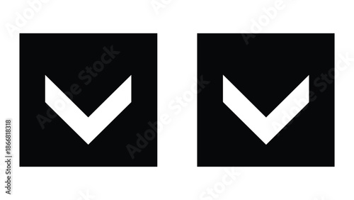 Check mark symbol on black background
