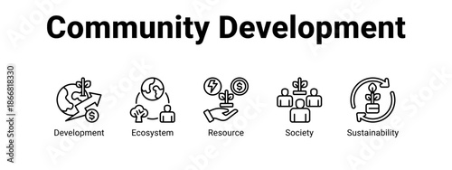 Community Development web banner icon vector illustration concept for  with icon of Development, Ecosystem.