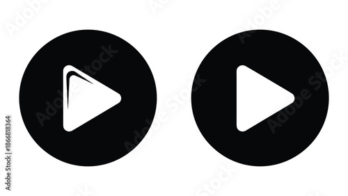 Play button icon set on white background Free Download Play button icon set on white background - GFXLoad