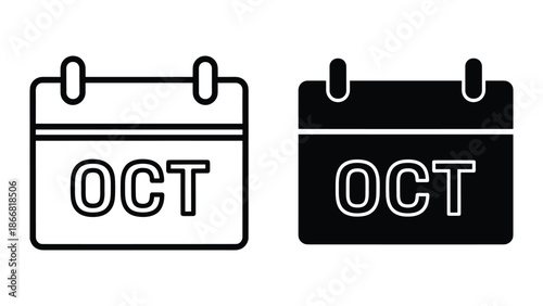 October calendar icon set