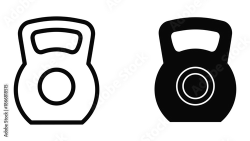 Kettlebell icon set for fitness and exercise