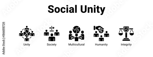 Social Unity web banner icon vector illustration concept for  with icon of Unity, Society.