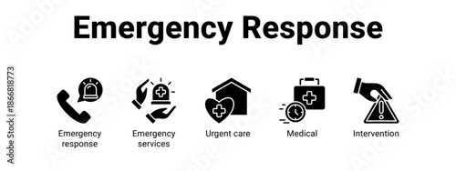 Emergency Response web banner icon vector illustration concept for  with icon of Emergency response, Emergency services, Urgent.