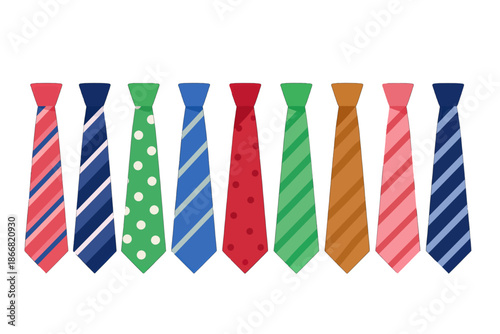 Colorful assortment of patterned ties in various designs
