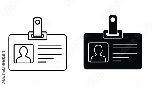 Two identification badges - SVG and PNG icons - Vector Icons and Stickers - PNG, SVG, EPS - Glyph and solid icon set - Icon vector - Flat Design Icon - line icon set