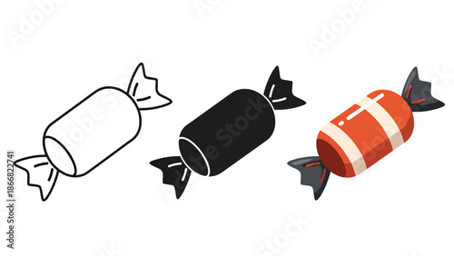 Three colorful candies - SVG and PNG icons - Vector Icons and Stickers - PNG, SVG, EPS - Glyph and solid icon set - Icon vector - Flat Design Icon - line icon set