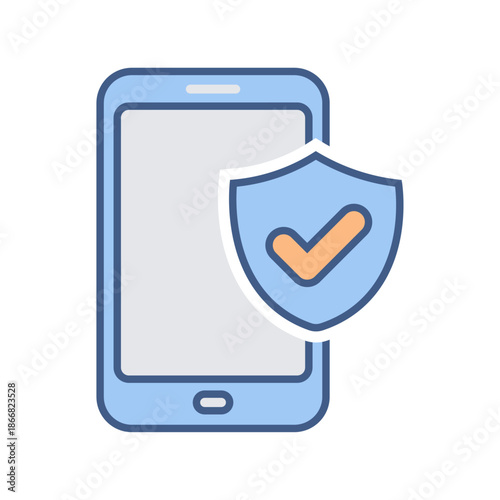 A smartphone with a verified shield symbol indicating secure mobile login and two-factor authentication