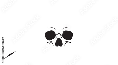 Cool skull vector illustration. Glyph pictograms of skull wearing sunglasses, edgy symbol for tattoo or logo design