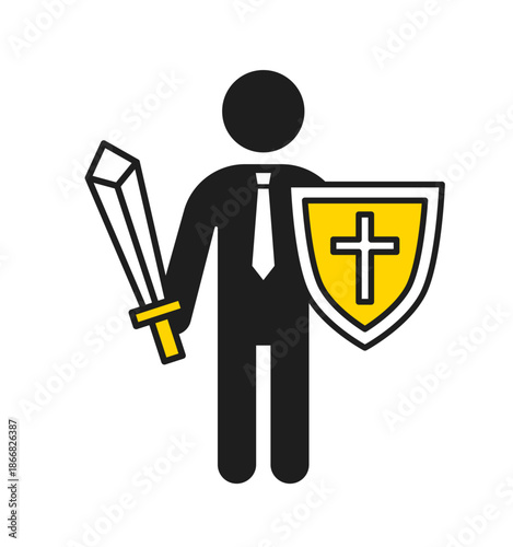 防御しているビジネスマン