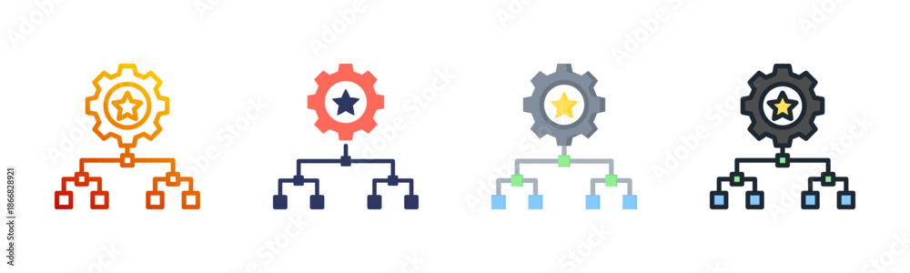 Fototapeta premium Expert System Multi Style Icon Set