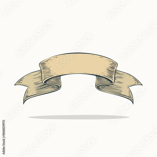 vintage hand drawn ribbon