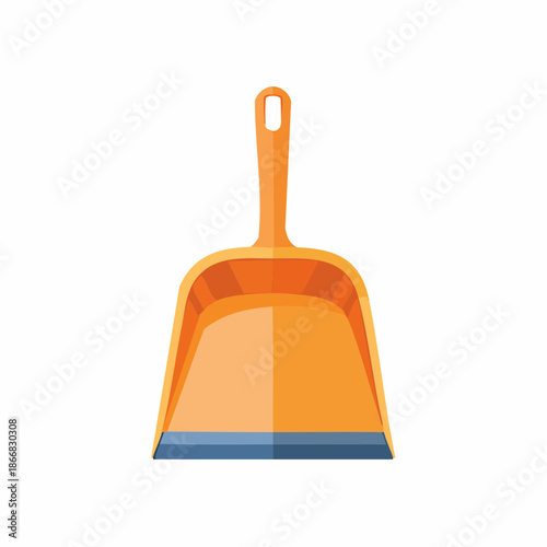 Bright orange dustpan and brush set for household cleaning and tidying up