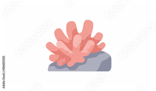Flat encrusting sponge vector illustration minimal sea life marine organism