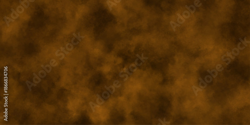 Eerie black background with billowing brown smoke on black background. old style dark brown grunge texture, brush painted . Old and grainy orange paper texture, vector,	
