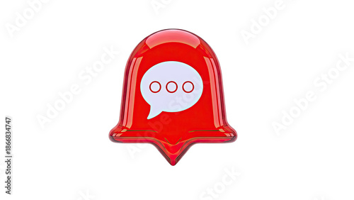 Red Bell Icon with Chat Bubble