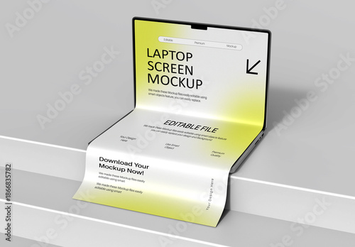 Editable Laptop Long screen Mockup