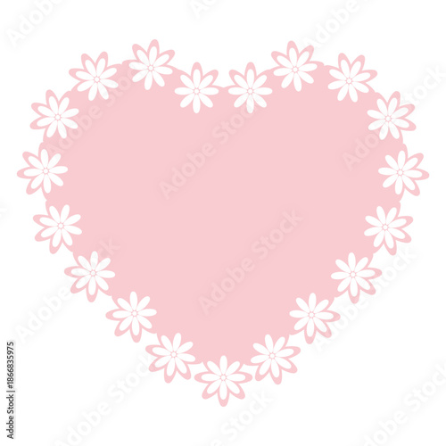 Simple pink flower lace frame, heart tag, label