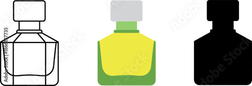 Fragrance perfume bottle collection with natural ingredients like coconut and almond.