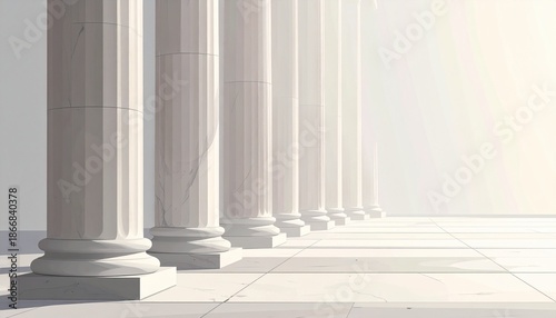 clean vector illustration of stone pillars aligned geometrically
